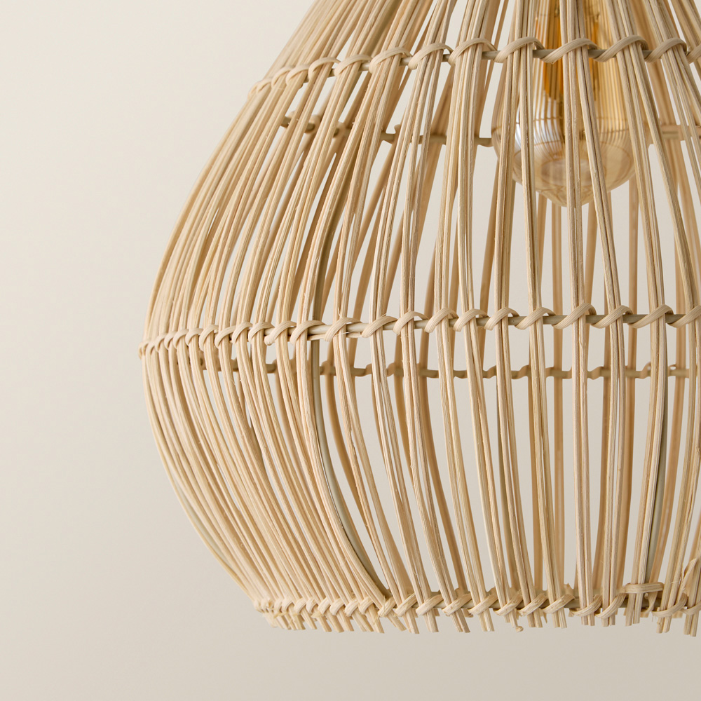ValueLights Vine Natural Rattan Teardrop Pendant Lamp Shade Image 4