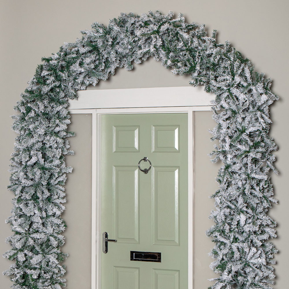 Samuel Alexander Double Door Snow Flocked Christmas Tree Arch with 2000 Tips 8ft Image 6