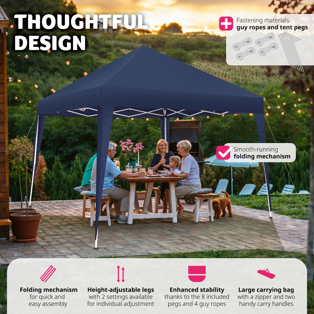 tectake Linosa 3 x 3m Blue Water and UV Resistant Gazebo Image 3