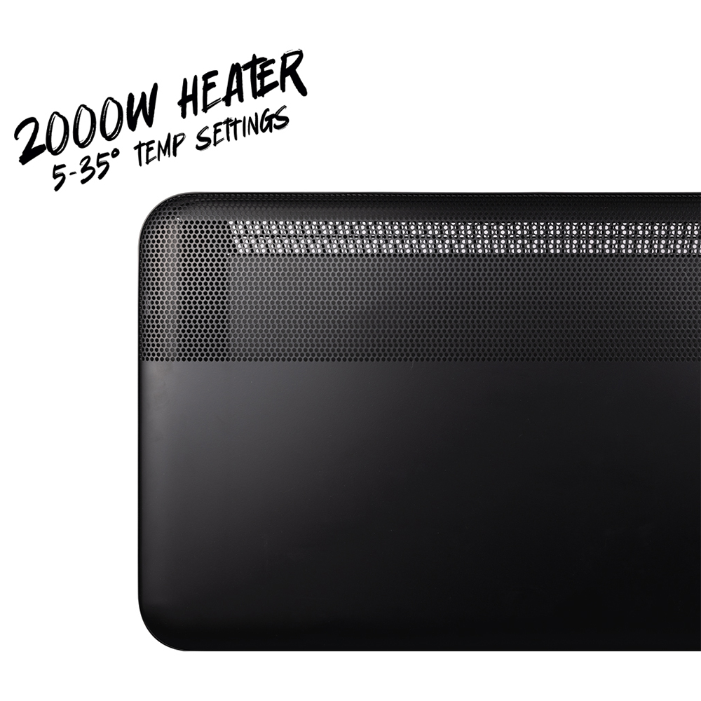 TCP Black Electric Panel Wall Mounted and Free Standing Heater 2000W Image 4