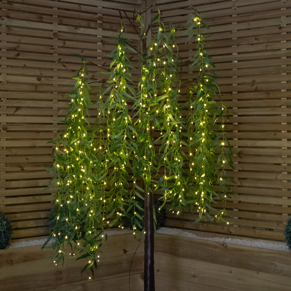 Samuel Alexander 384 Warm White LED Tall Pre-Lit Artificial Christmas Willow Tree 7ft Image 7