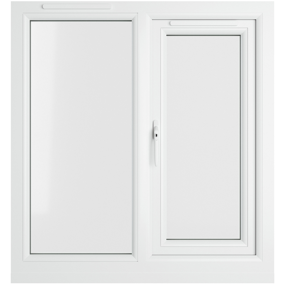 Crystal uPVC Triple Glazed Window LH Side Hung Next to a Fixed Grey White Clear Glass 905x965mm Image 2