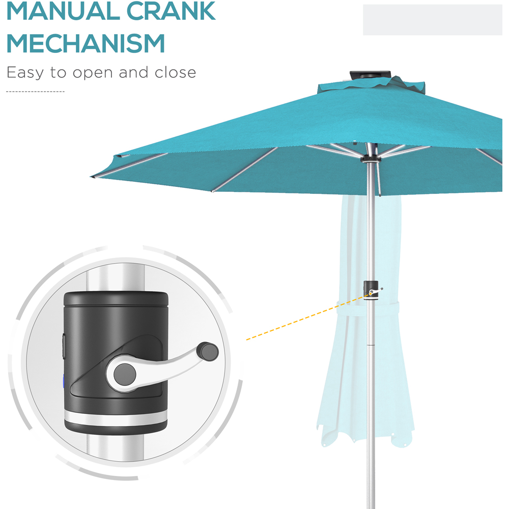 Outsunny Blue Solar LED Umbrella Parasol 3m Image 6