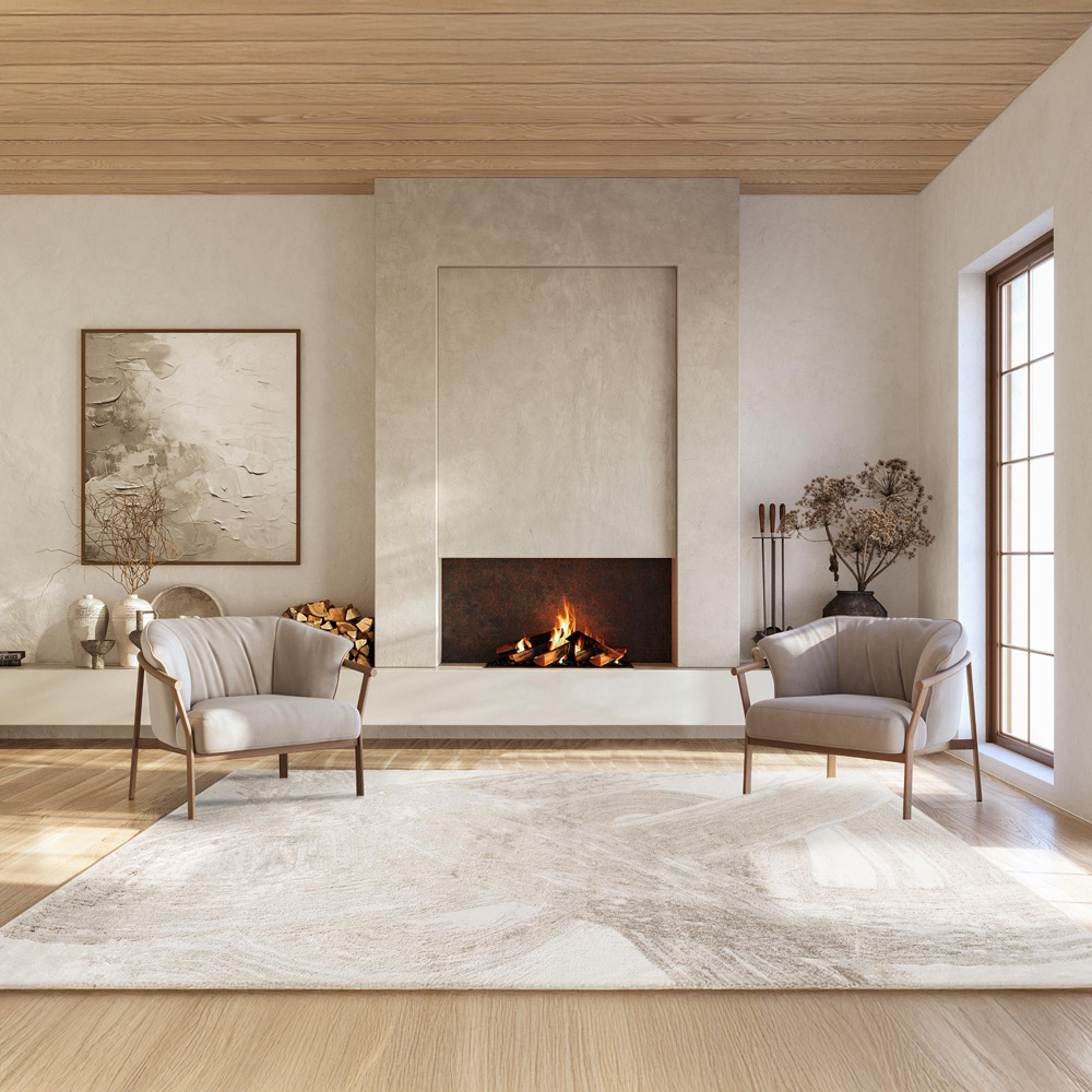 Desire Rugs Elysium Modern Abstract Metallic Sheen Expression Pearl Rug 160 x 230cm Image 5