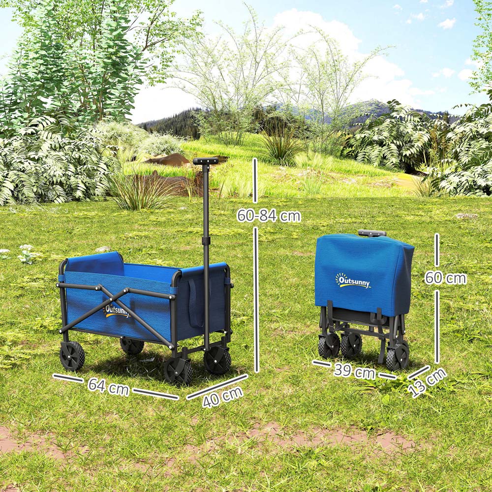 Outsunny 41L Blue Heavy Duty Folding Garden Trolley Image 9