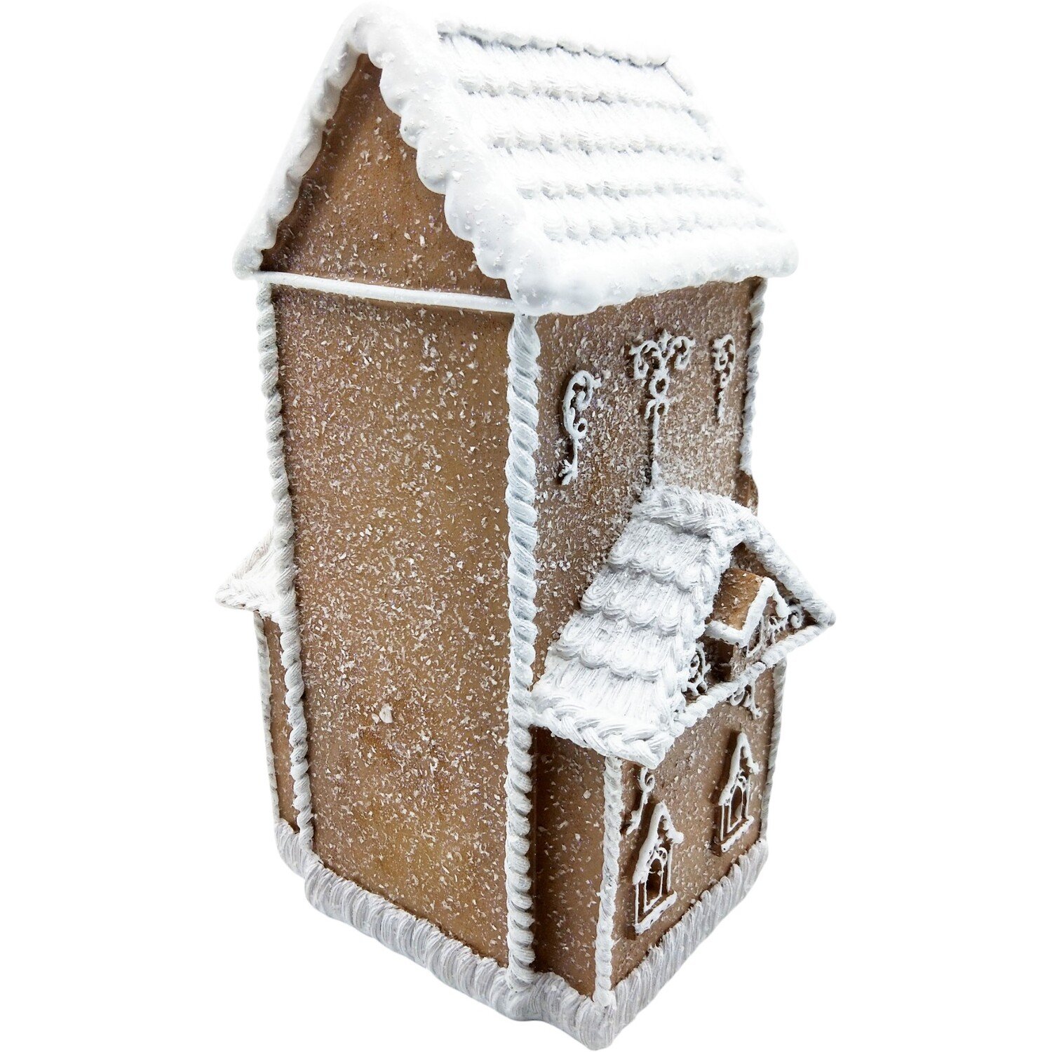 Gingerbread LED House DecorationBrown and White Image 17