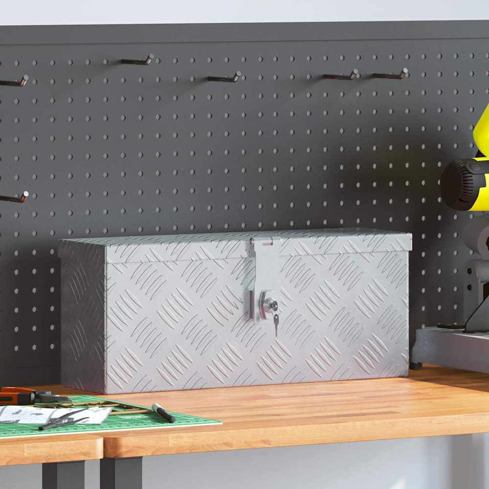 Wallplus Silver Aluminium Storage Box 20 x 48.5x 14cm Image 2
