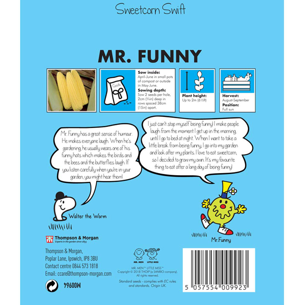 Thompson & Morgan Mr Men Little Miss Mr Funny Sweetcorn Swift Seeds Image 4