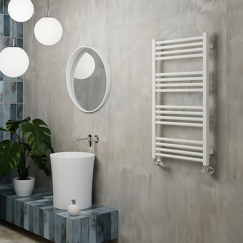 Terma Fiona 1323BTU Soft Matt White Heated Towel Rail 900 x 500mm Image 7
