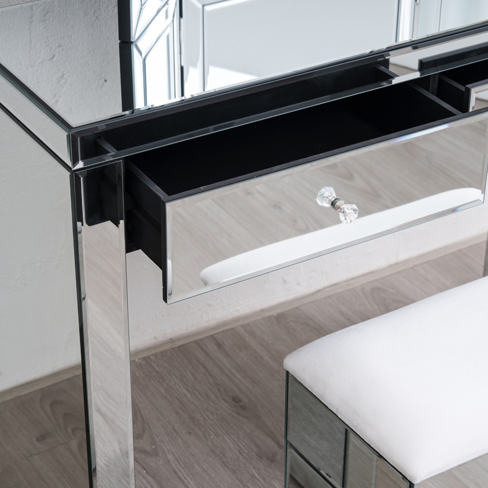 Comfy Living 2 Drawer Dressing Table Set with Mirror Image 3