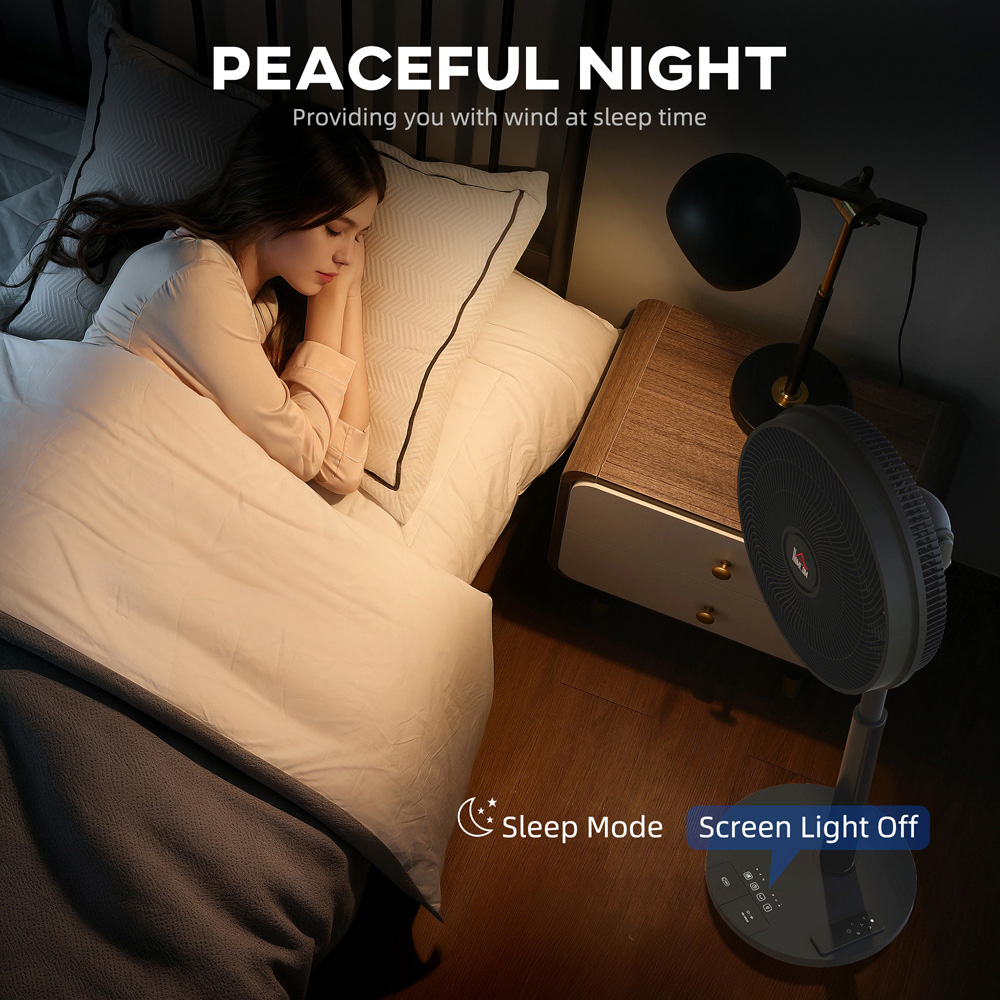 HOMCOM Black Oscillating Pedestal Fan with Adjustable Height and Timer 43 inch Image 6