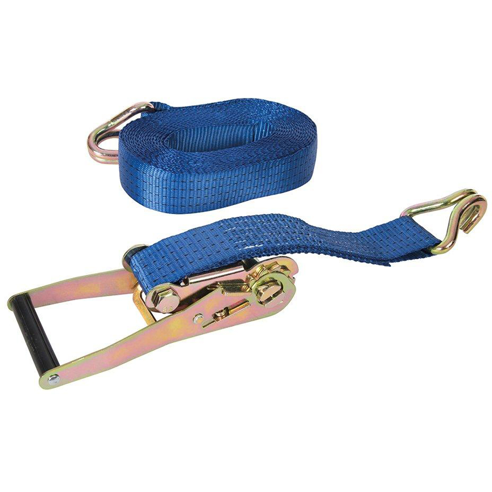 Silverline Ratchet Tie Down Strap J-Hook 8m x 50mm Image 1
