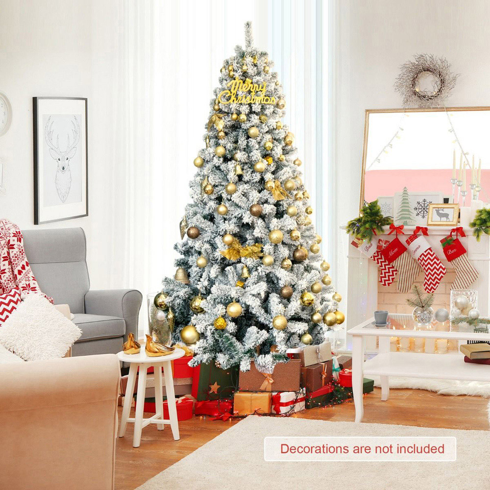Costway Snow Flocked Artificial Christmas Tree 7.5ft Image 2