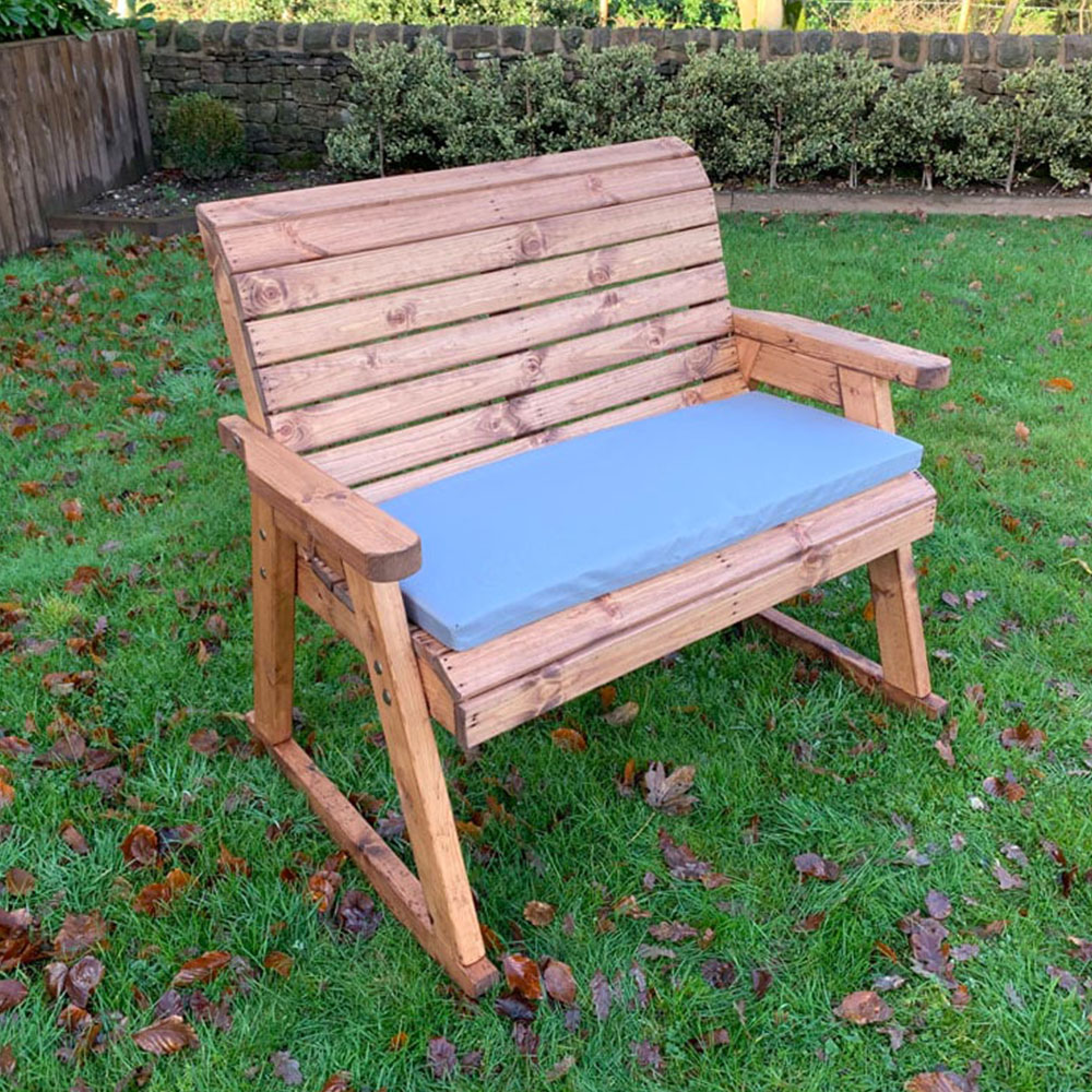 Charles Taylor 2 Seater Rocker Bench with Grey Cushions Image 5
