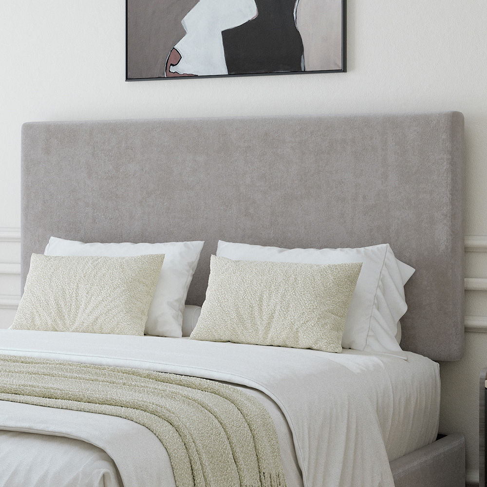 Bedmaster King Size Seal Grey Naples Linen Divan Base with Valencia Headboard Image 2