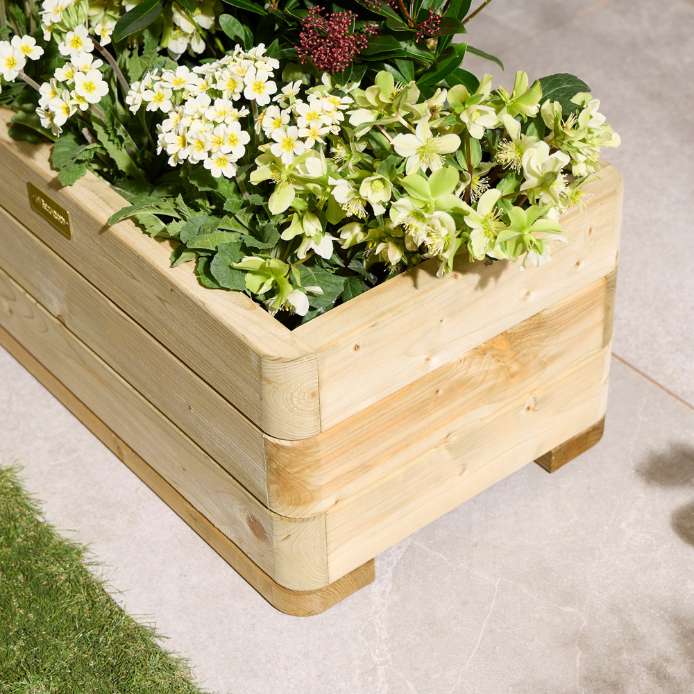 Rowlinson Marberry Natural Wooden Garden Planter 30 x 70 x 40cm Image 3