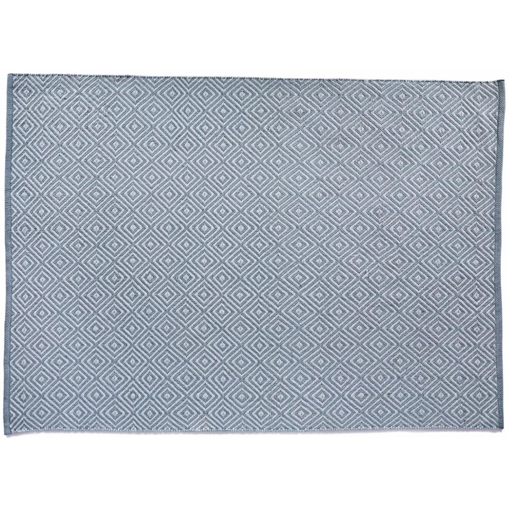 Hug Rug Denim Blue Woven Diamond Rug 120 x 170cm Image 1