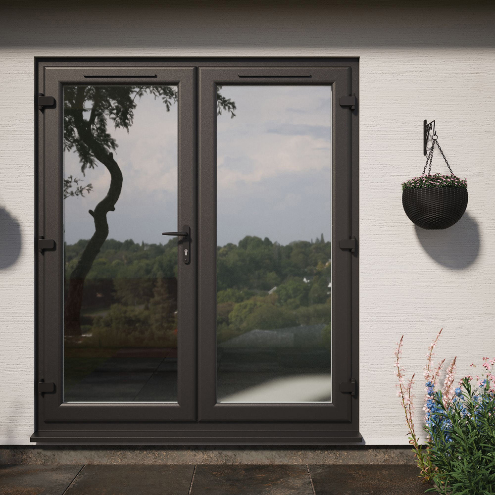 Crystal Black and White LH Master Clear Glass uPVC Triple Glazed French Door 1790 x 2055mm Image 4