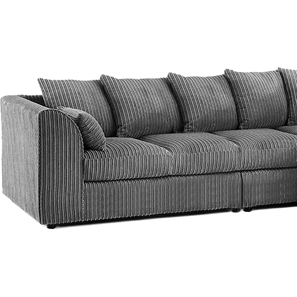 Luxor 4 Seater Grey Jumbo Cord Right Hand Facing Scatter Back L Shaped Corner Sofa Set Image 4