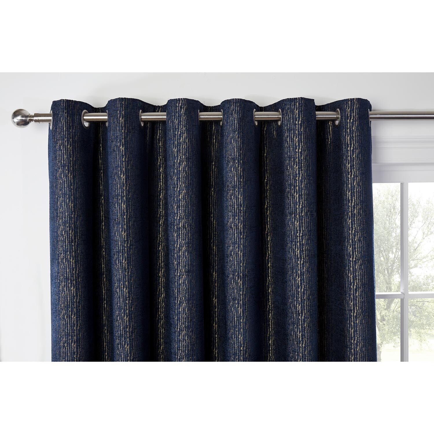 Nova Eyelet Curtain - Navy / 168cm / 137cm Image 3