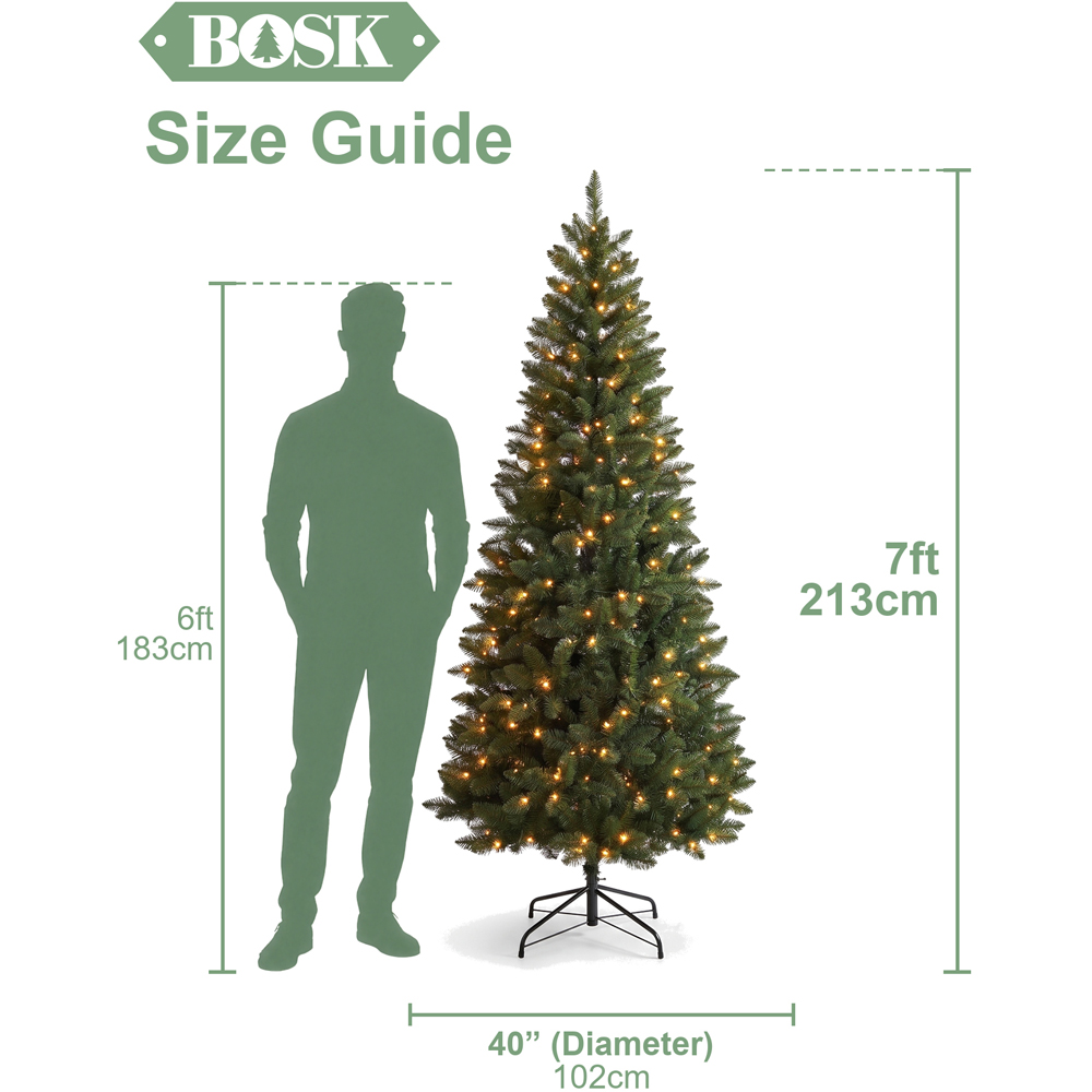 Bosk Anders Pre-Lit 300 Warm White LED Fir Artificial Christmas Tree 7ft Image 9