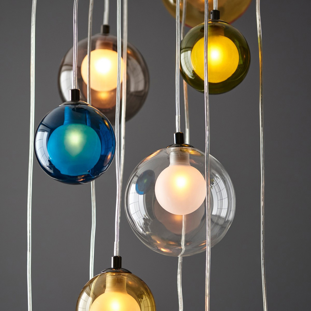 Merano Cagliari Glass Multi Coloured 12 Light Pendant Ceiling Lamp Image 4