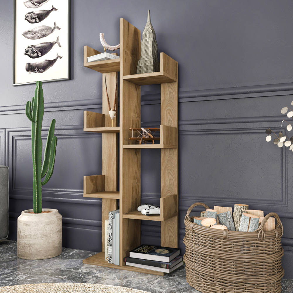 Decorotika Lui 8 Shelf Oud Tall Tree Style Bookshelf Image 5
