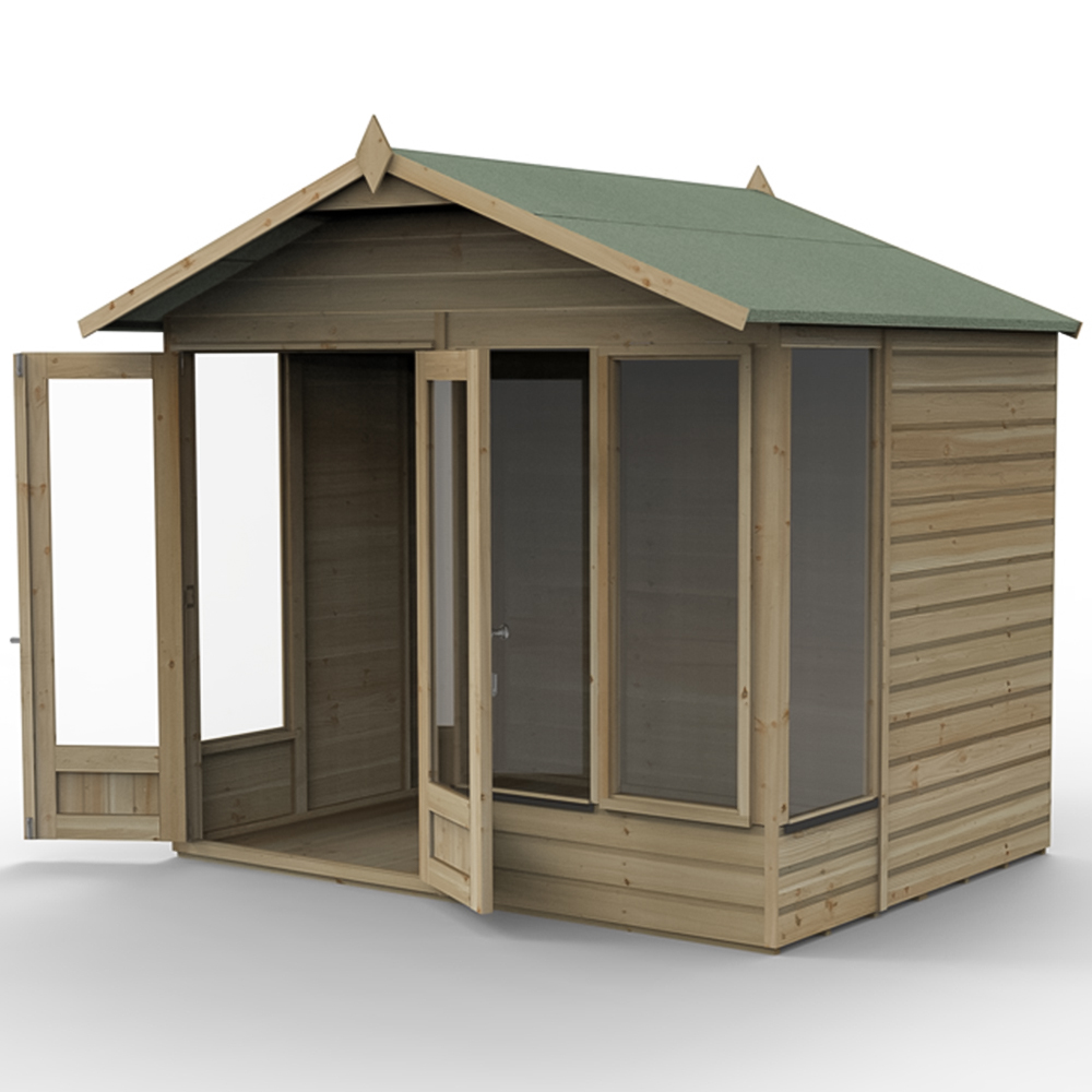 Forest Garden Beckwood 8 x 6ft Single Front Opening Shiplap Apex Summerhouse Image 3