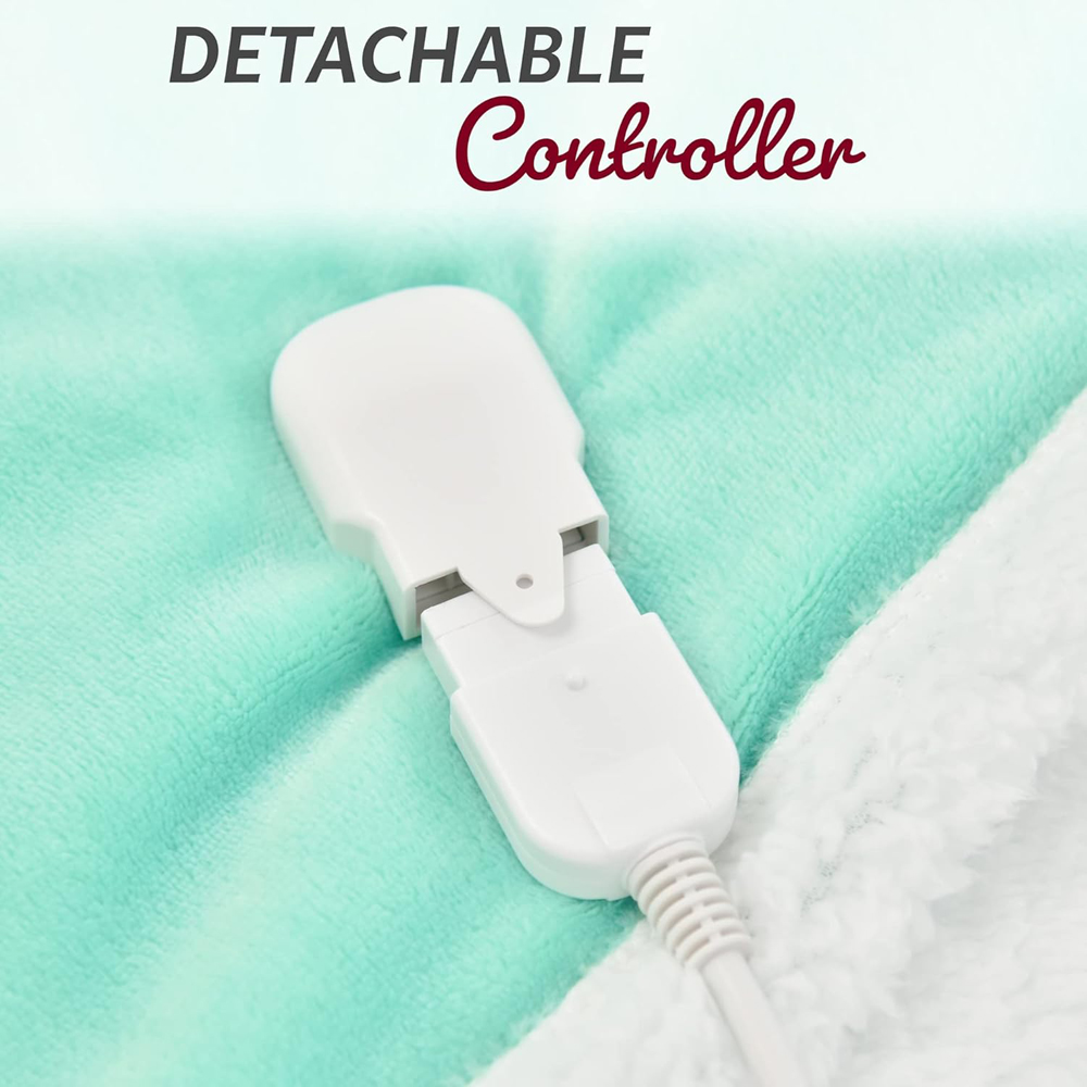 GlamHaus Dark Lucite Green Heated Blanket 160 x 130cm Image 3