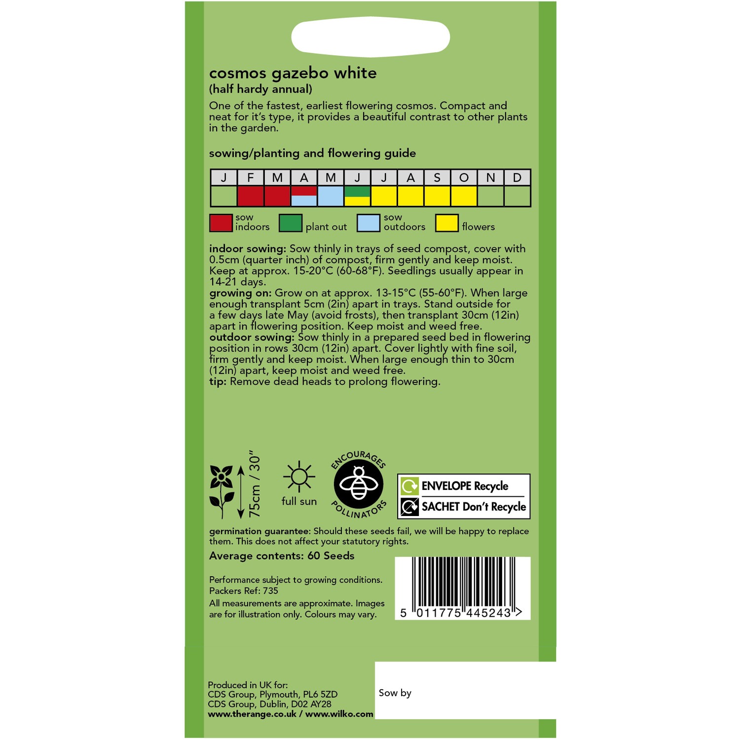 Wilko White Gazebo Cosmos Seeds Image 2