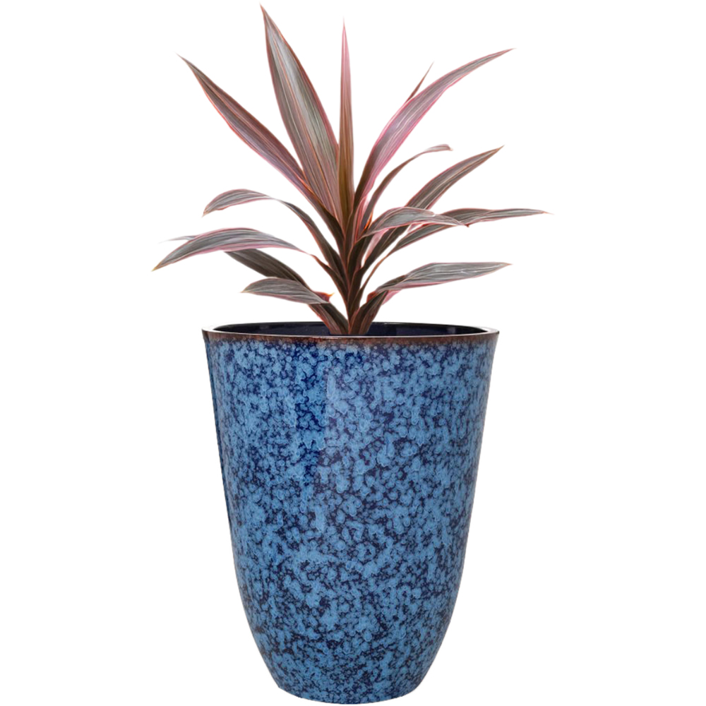 Jack Stonehouse Speckled Blue Round Ceramic Look Planter 29cm Image 5