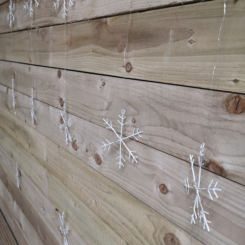 Samuel Alexander 390 Rainbow and Orange LED Snowflake Silver Curtain Light 1.3 x 1.2m Image 5