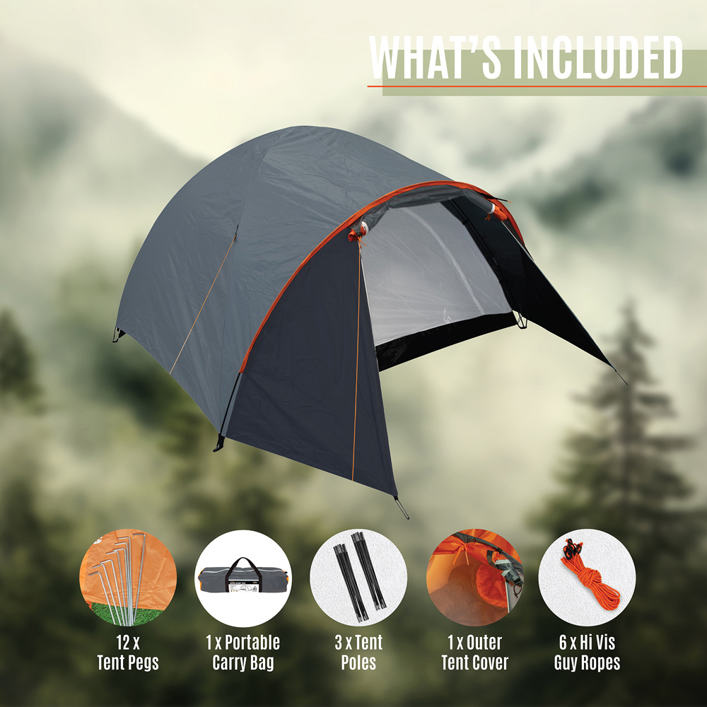 Milestone Camping 4 Person Super Dome Tent Charcoal Image 5