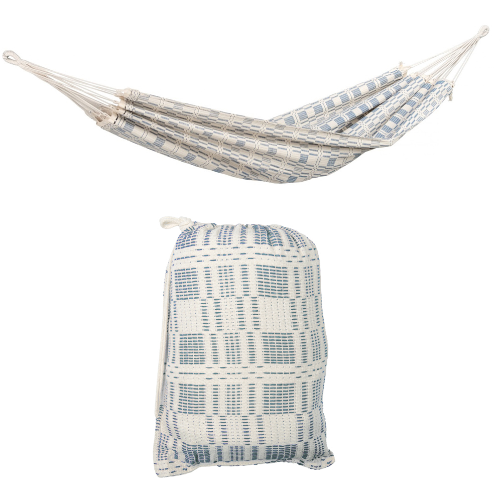 Amazonas Carioca Azul Grey Double Premium Traditional Cotton Garden Hammock Only Image 2