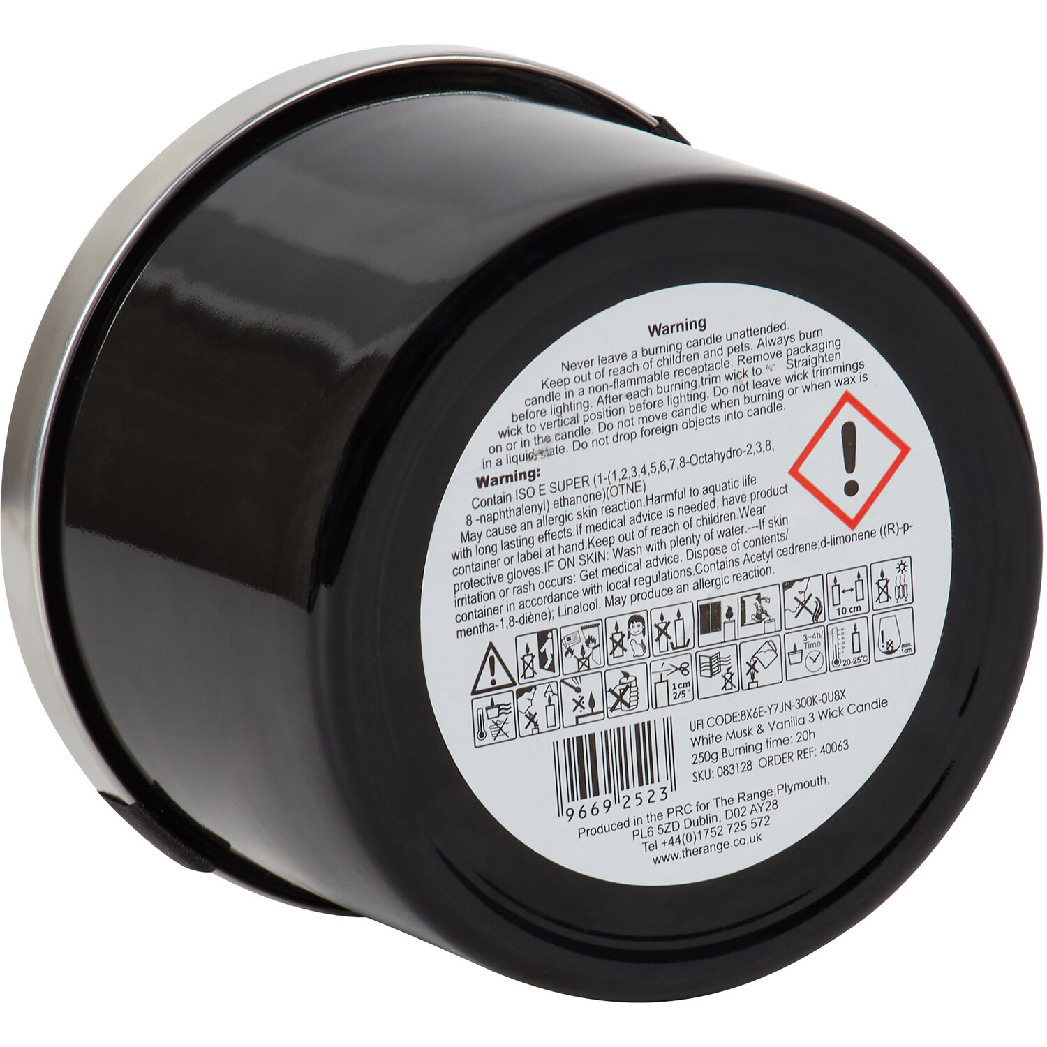 White Musk & Vanilla Candle - Black Image 5