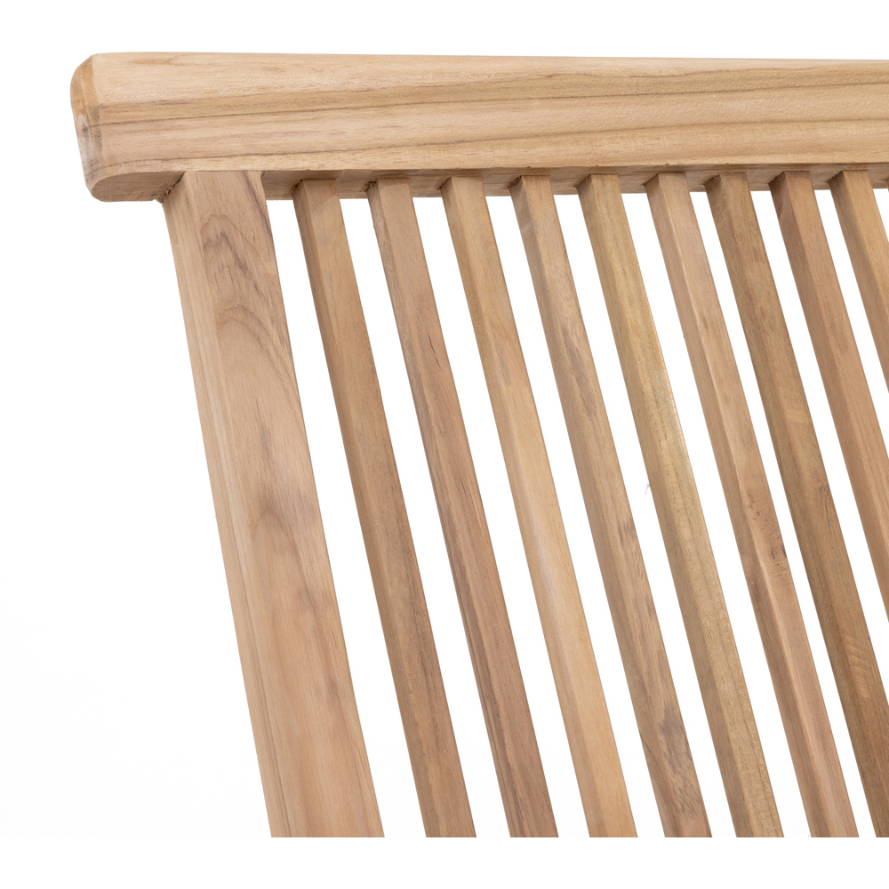 Charles Bentley Set of 2 Teak Wooden Foldable Patio Armchair Image 7