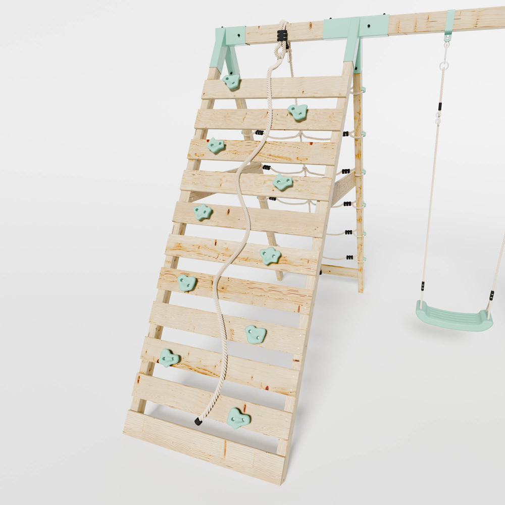 Mercia Mountain Climbing Frame Play Tower with Slide Swing and Climbing Frame Wall Image 7