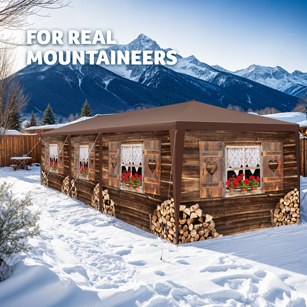 tectake Alpine Roll-Up side Panels Gazebo Hut 900 x 300cm Image 6