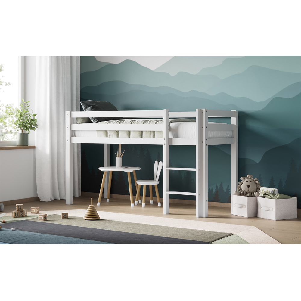 Flair Elara White Shorty Wooden Mid Sleeper Image 4