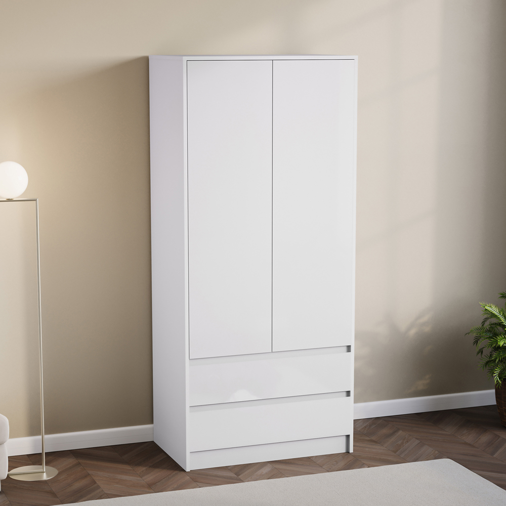 VIDA DESIGNS Glinton 2 Door 2 Drawer White Wardrobe Image 5