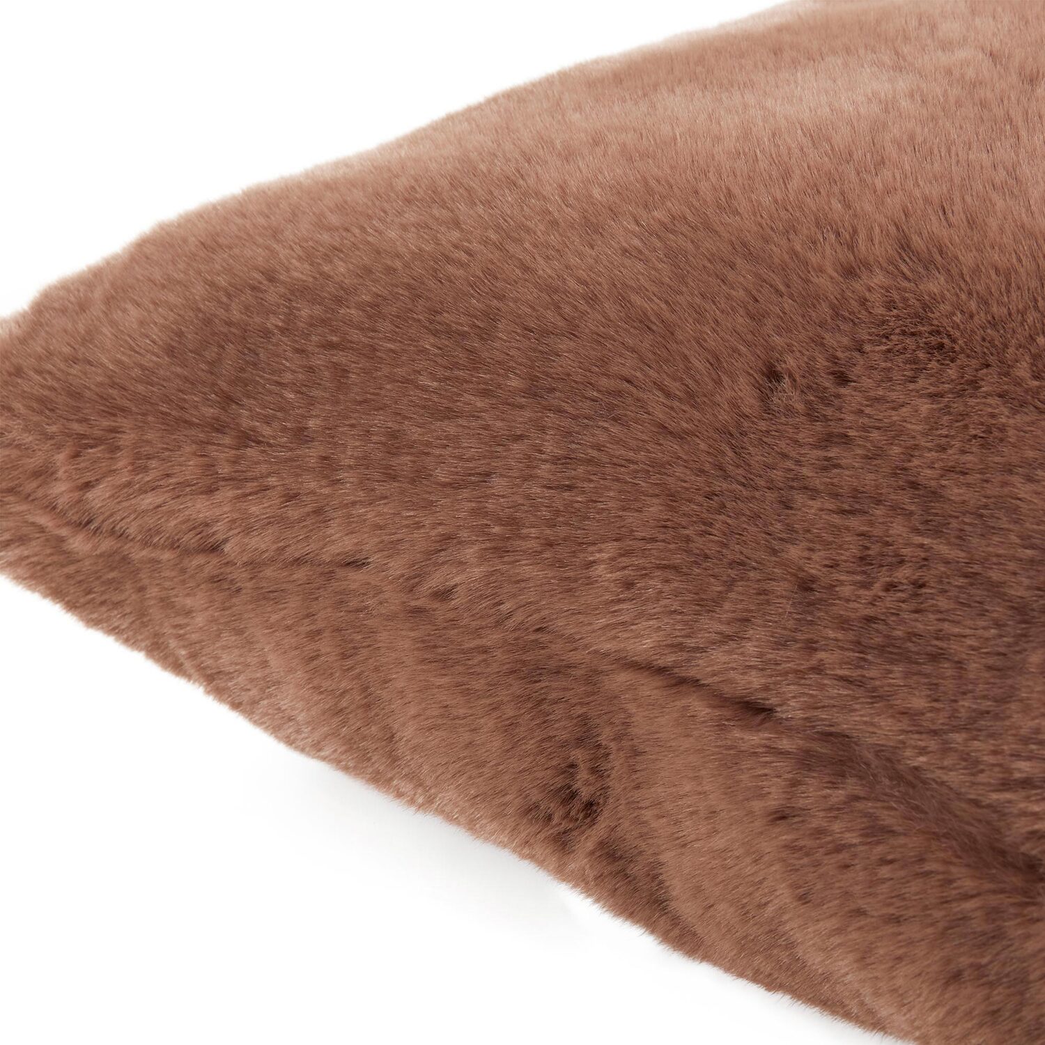 Rabbit Faux Fur Cushion - Mocha / 45cm Image 4