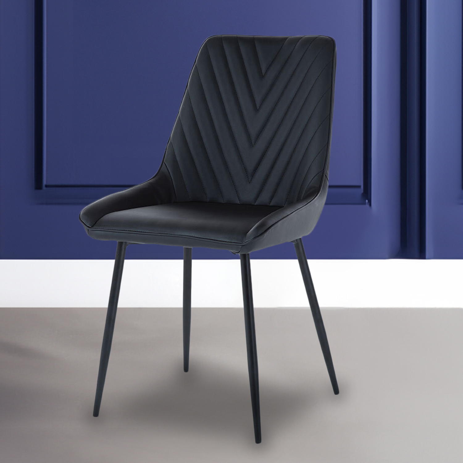 Sorrento Set of 2 Black Dining Chair Image 1