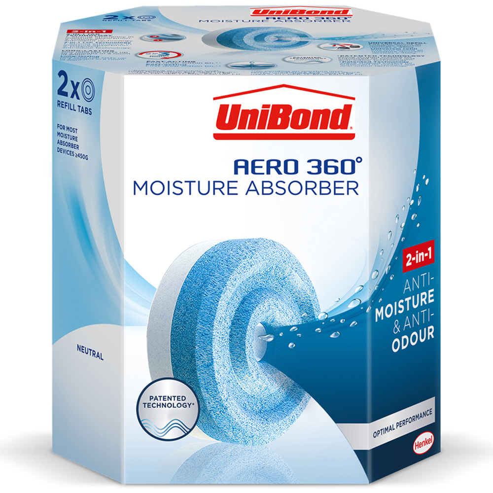 UniBond AERO 360 Moisture Absorber and Neutral Refill Tab 450g 2 Pack Image 2
