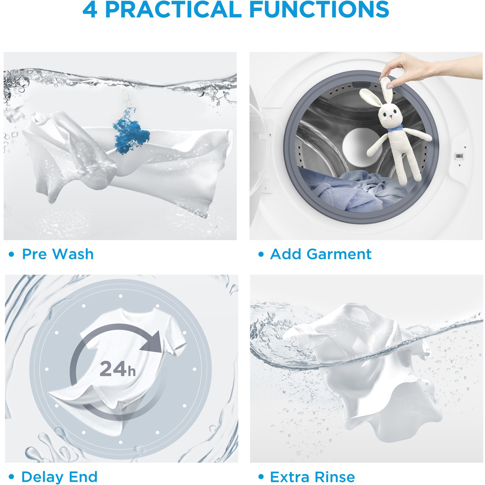 Midea MF110W90BA10/W 9kg White Freestanding Washing Machine Image 6
