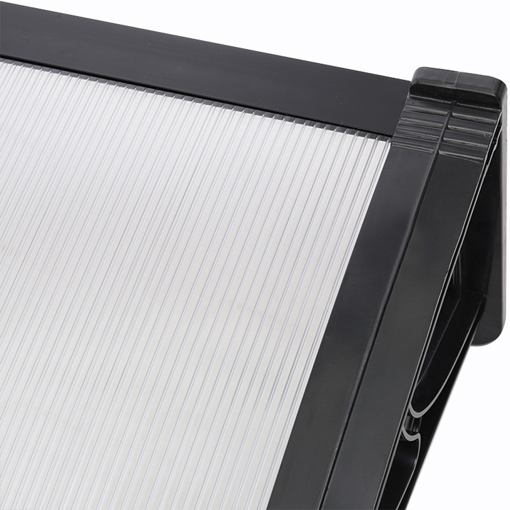 Living and Home Black Window and Door Awning Canopy with Brackets 1.5m Image 4