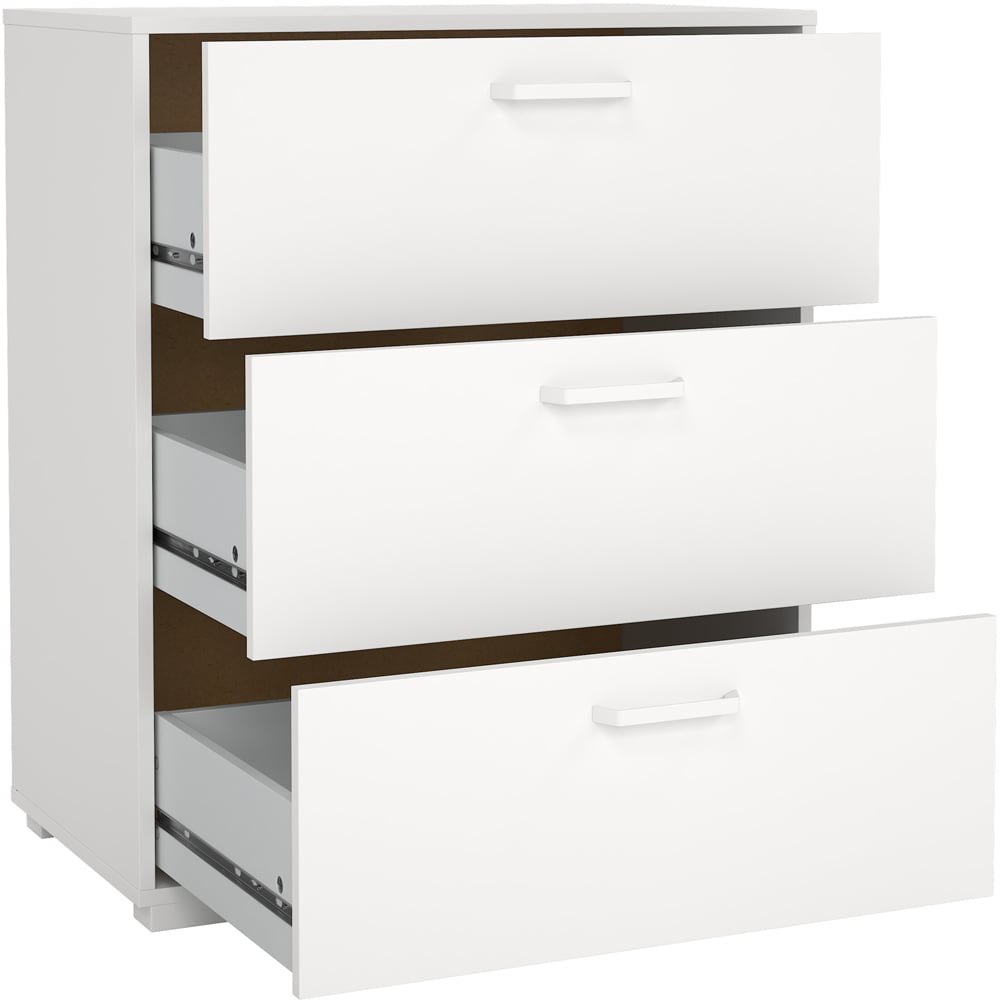 Florence Sofia 3 Drawer White Chest of Drawers Image 4