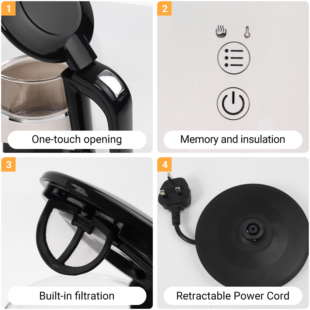 ExtraStar NHHB1006D 1L Cordless Electric Kettle with Digital Temperature Display Image 5