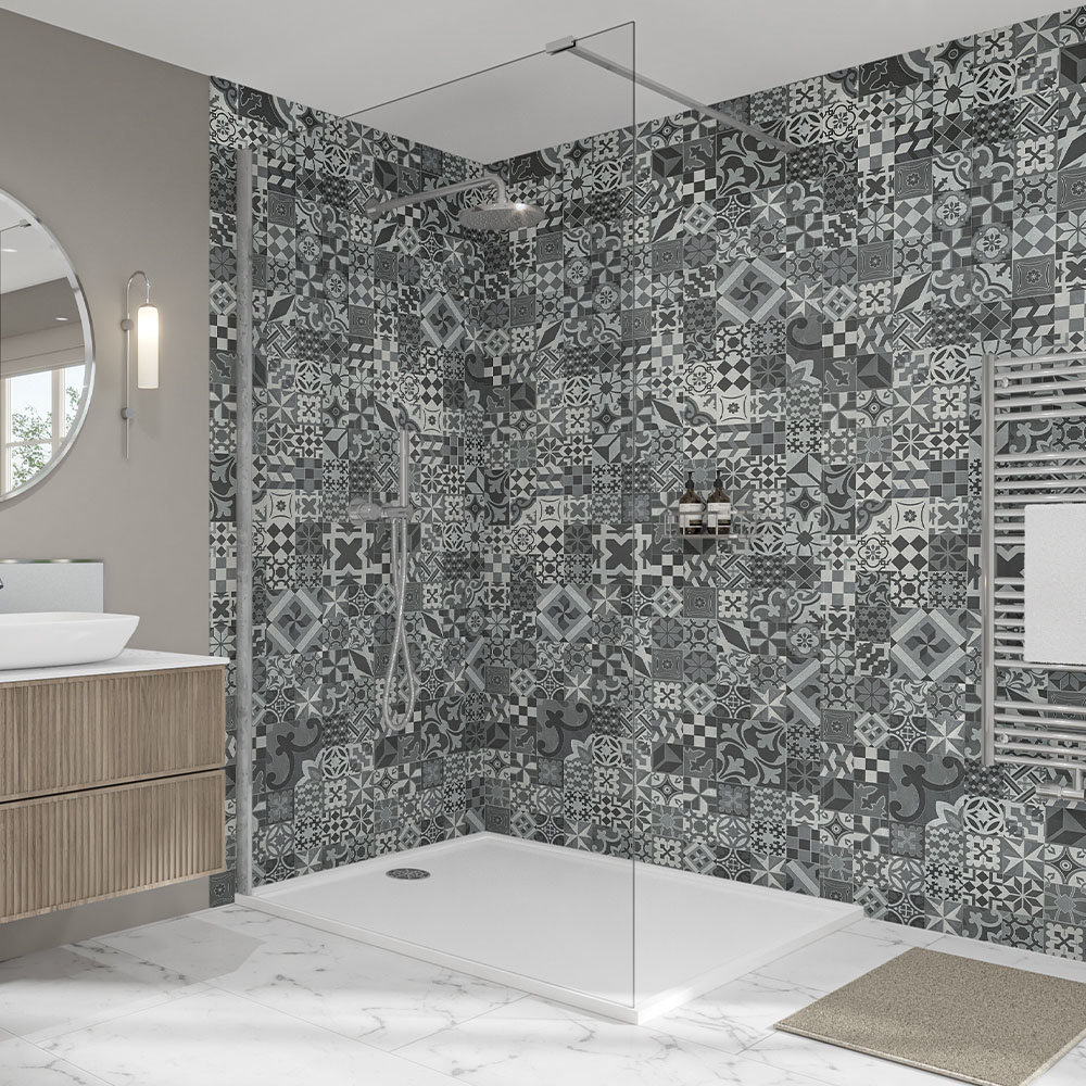 Wetwall Elite Post Formed and Tongue and Groove Abruzzo Shower Panel 2420 x 1200mm Image 1