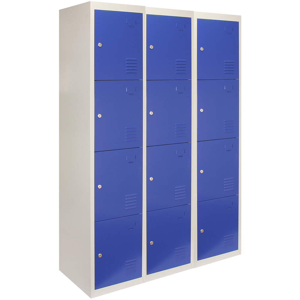 Monstershop 4 Door Blue Metal Storage Locker 3 Pack Image 2