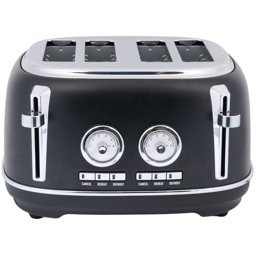 Kitchen Master 4 Slice Retro Toaster Black Image 3